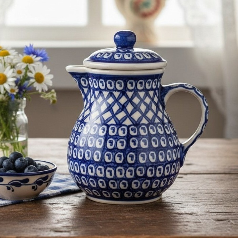 Boleslawiec Polish Pottery Venus Creamer Pitcher  w/Lid